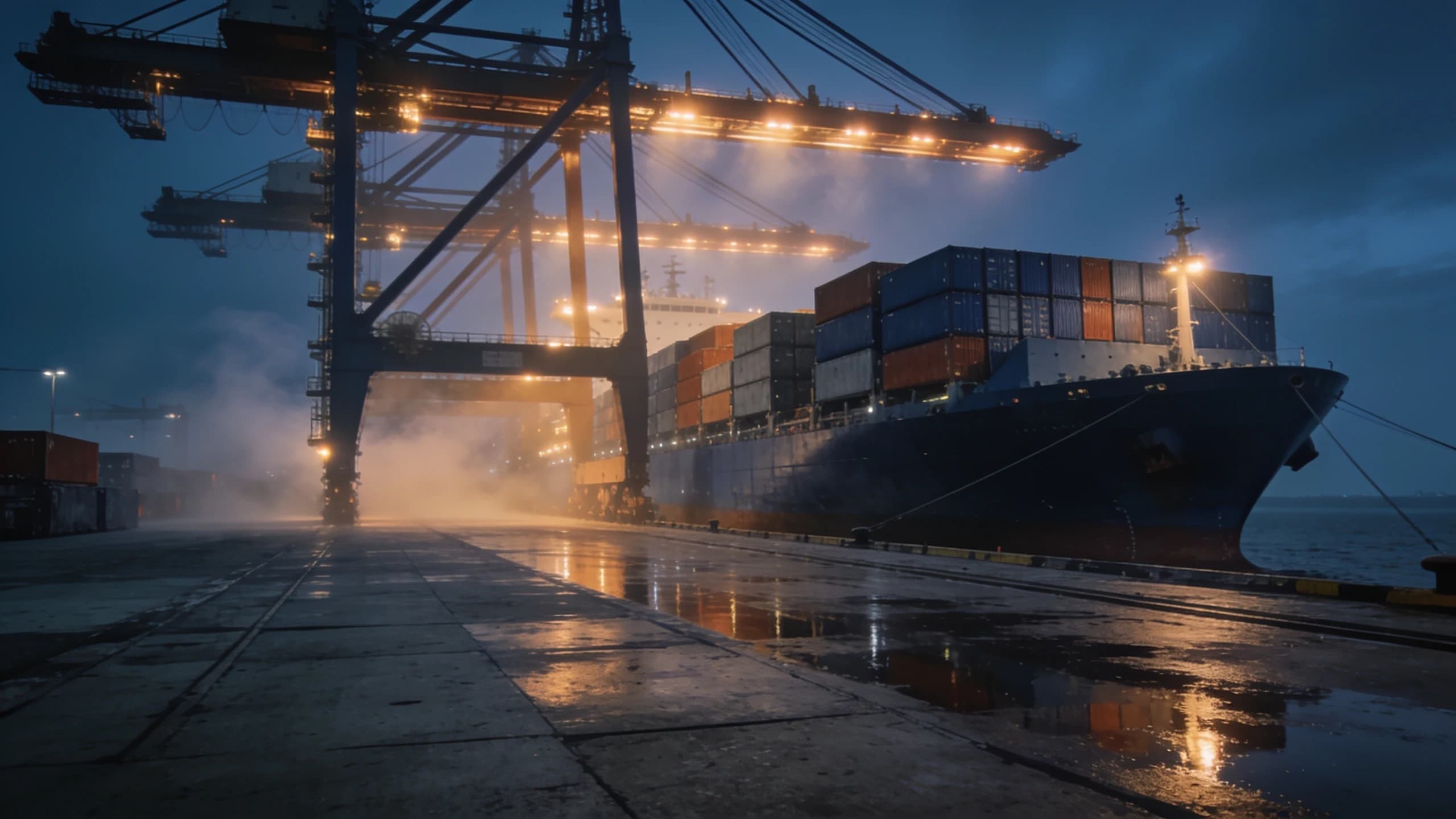 Hero port cranes night