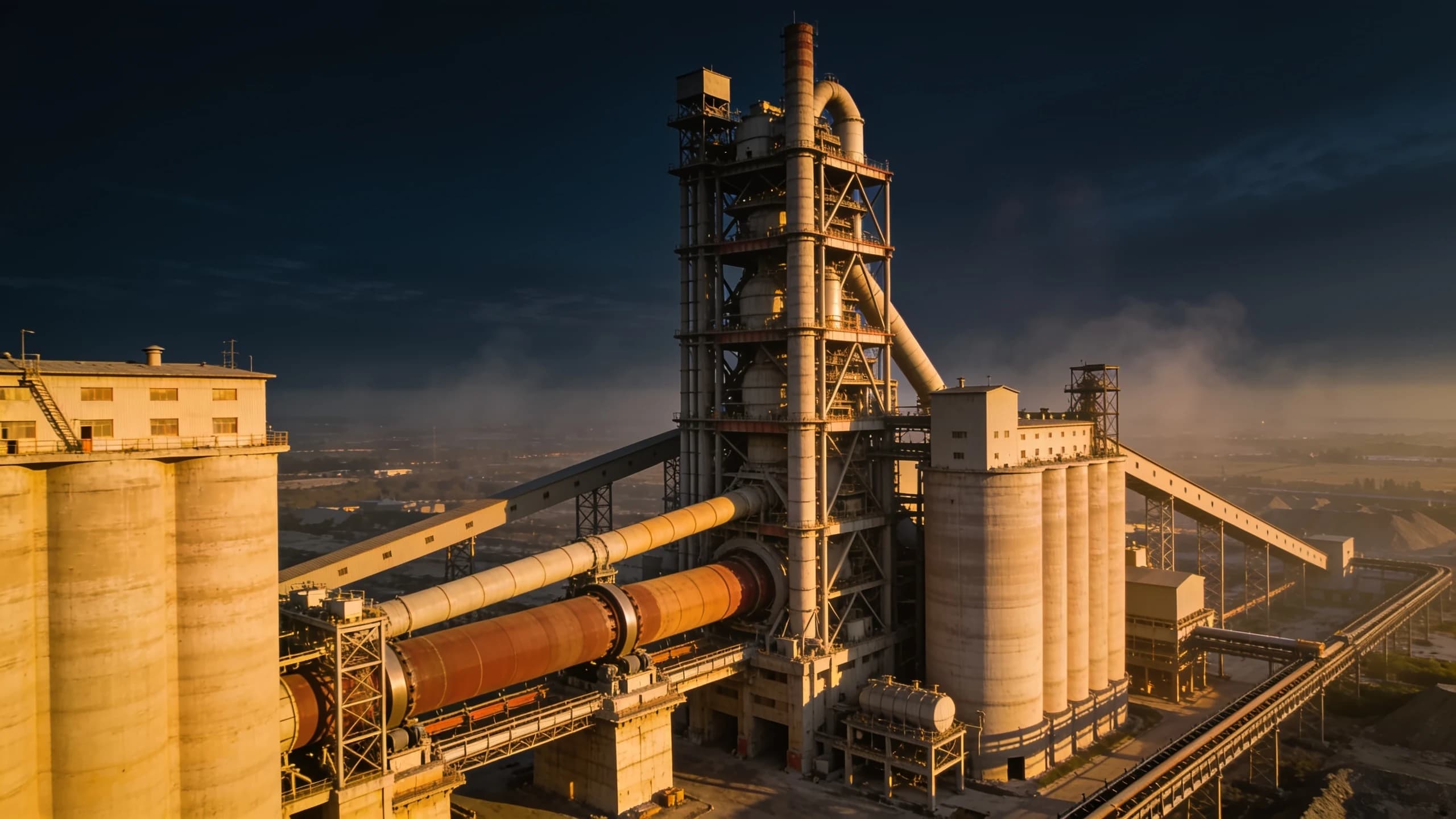 Cement plant silos